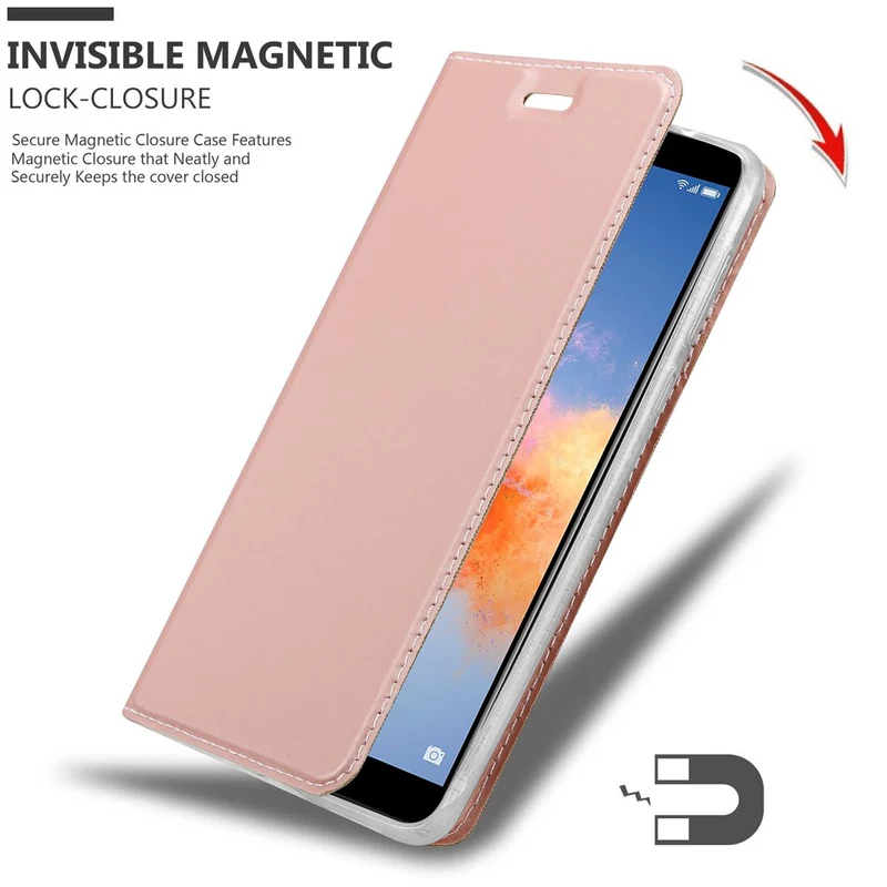 Cadorabo Hülle kompatibel mit Honor 7X Schutzhülle mit Magnetverschluss, Standfunktion und Kartenfach
