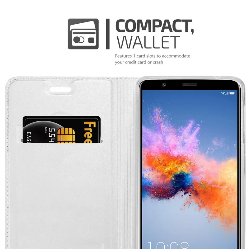 Cadorabo Hülle kompatibel mit Honor 7X Schutzhülle mit Magnetverschluss, Standfunktion und Kartenfach