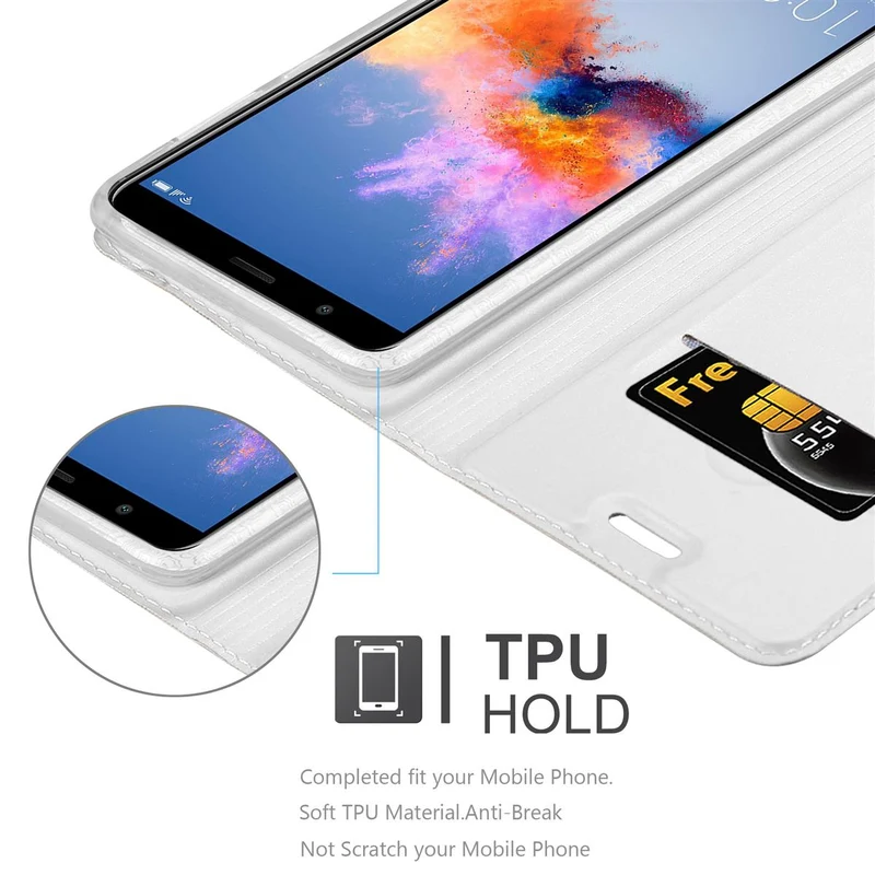 Cadorabo Hülle kompatibel mit Honor 7X Schutzhülle mit Magnetverschluss, Standfunktion und Kartenfach