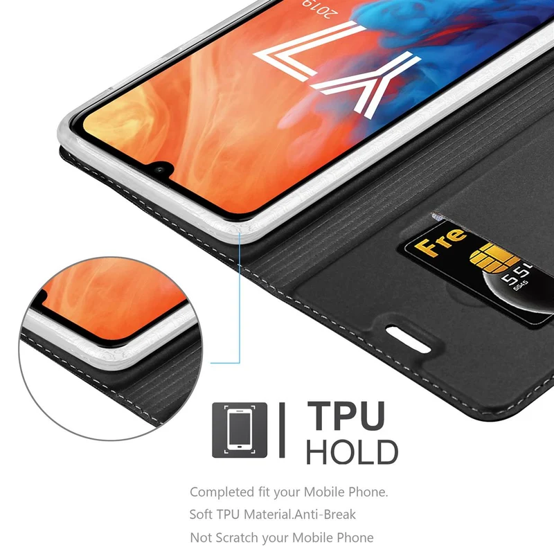 Cadorabo Hülle kompatibel mit Huawei Y7 2019 / Y7 PRIME 2019 Schutzhülle mit Magnetverschluss, Standfunktion und Kartenfach