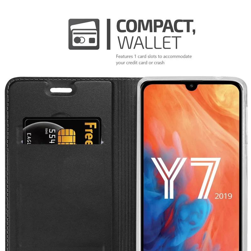 Cadorabo Hülle kompatibel mit Huawei Y7 2019 / Y7 PRIME 2019 Schutzhülle mit Magnetverschluss, Standfunktion und Kartenfach