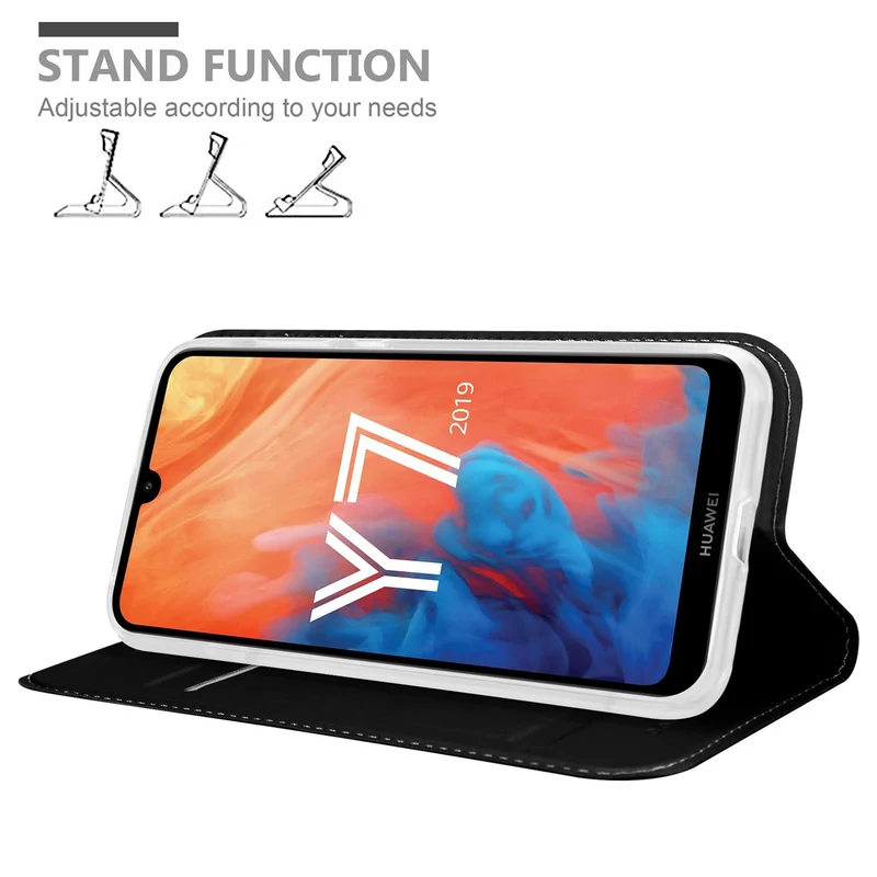 Cadorabo Hülle kompatibel mit Huawei Y7 2019 / Y7 PRIME 2019 Schutzhülle mit Magnetverschluss, Standfunktion und Kartenfach