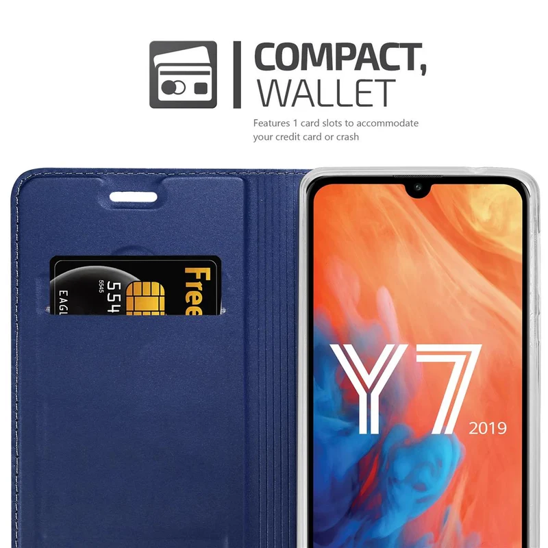 Cadorabo Hülle kompatibel mit Huawei Y7 2019 / Y7 PRIME 2019 Schutzhülle mit Magnetverschluss, Standfunktion und Kartenfach