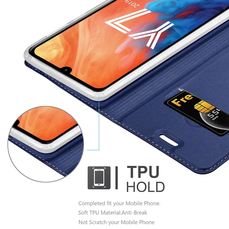 Cadorabo Hülle kompatibel mit Huawei Y7 2019 / Y7 PRIME 2019 Schutzhülle mit Magnetverschluss, Standfunktion und Kartenfach
