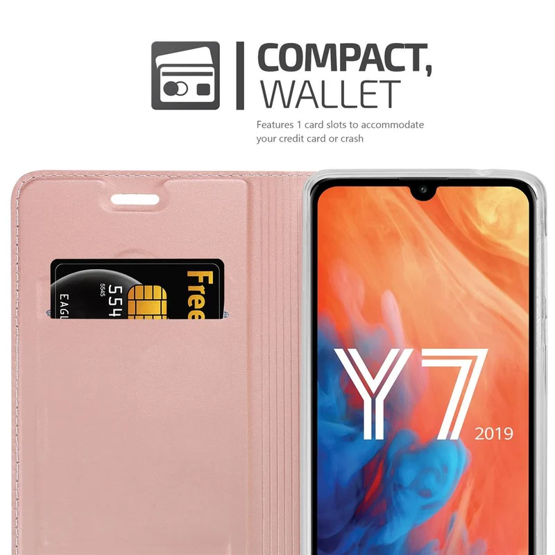 Cadorabo Hülle kompatibel mit Huawei Y7 2019 / Y7 PRIME 2019 Schutzhülle mit Magnetverschluss, Standfunktion und Kartenfach