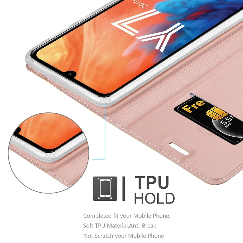 Cadorabo Hülle kompatibel mit Huawei Y7 2019 / Y7 PRIME 2019 Schutzhülle mit Magnetverschluss, Standfunktion und Kartenfach