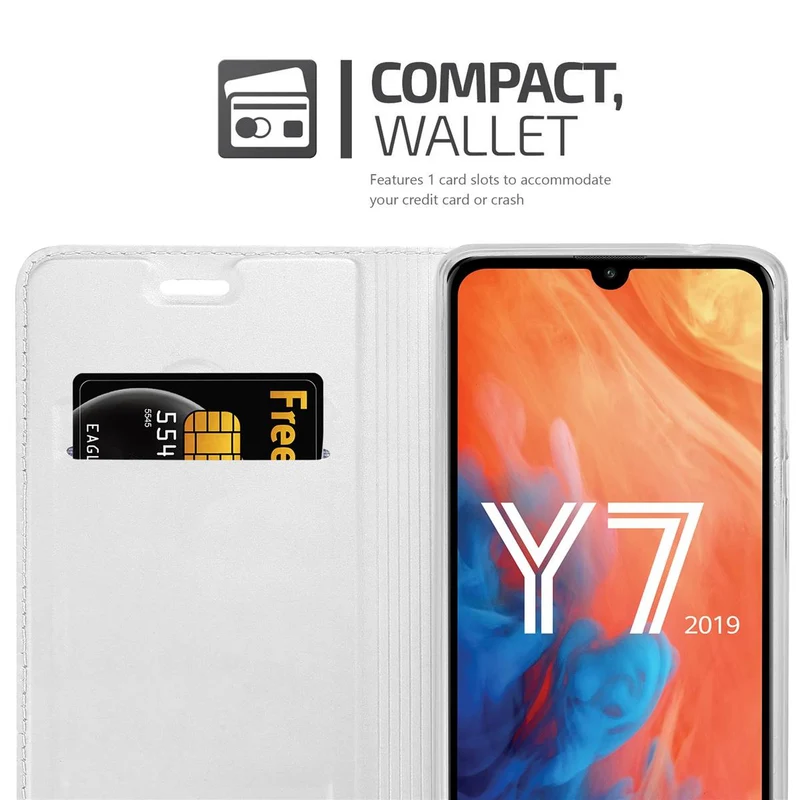 Cadorabo Hülle kompatibel mit Huawei Y7 2019 / Y7 PRIME 2019 Schutzhülle mit Magnetverschluss, Standfunktion und Kartenfach