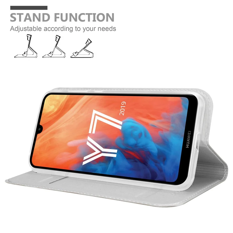 Cadorabo Hülle kompatibel mit Huawei Y7 2019 / Y7 PRIME 2019 Schutzhülle mit Magnetverschluss, Standfunktion und Kartenfach