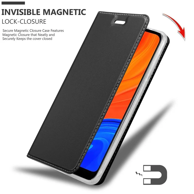 Cadorabo Hülle kompatibel mit Huawei Y6S Schutzhülle mit Magnetverschluss, Standfunktion und Kartenfach