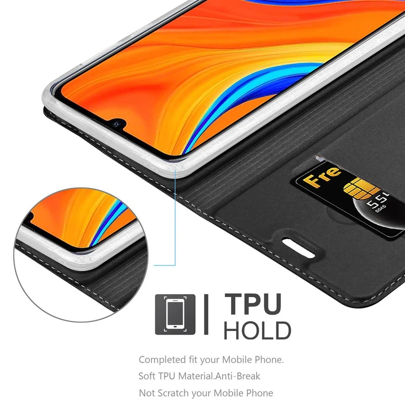 Cadorabo Hülle kompatibel mit Huawei Y6S Schutzhülle mit Magnetverschluss, Standfunktion und Kartenfach