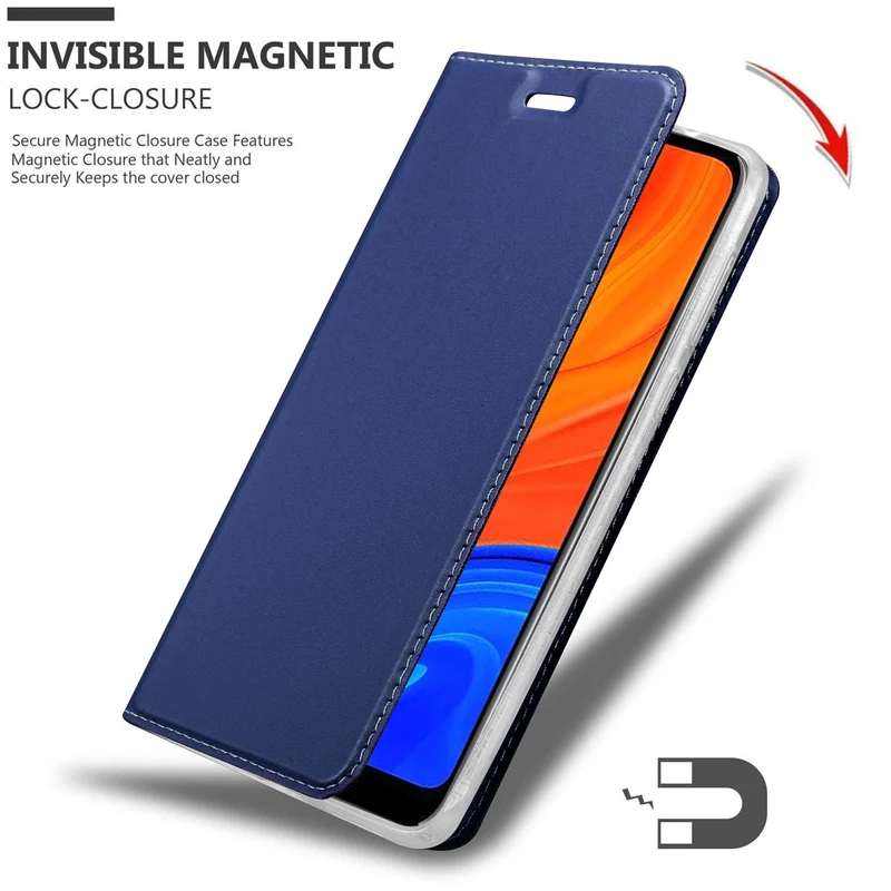Cadorabo Hülle kompatibel mit Huawei Y6S Schutzhülle mit Magnetverschluss, Standfunktion und Kartenfach