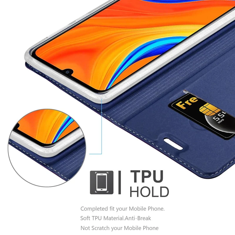 Cadorabo Hülle kompatibel mit Huawei Y6S Schutzhülle mit Magnetverschluss, Standfunktion und Kartenfach