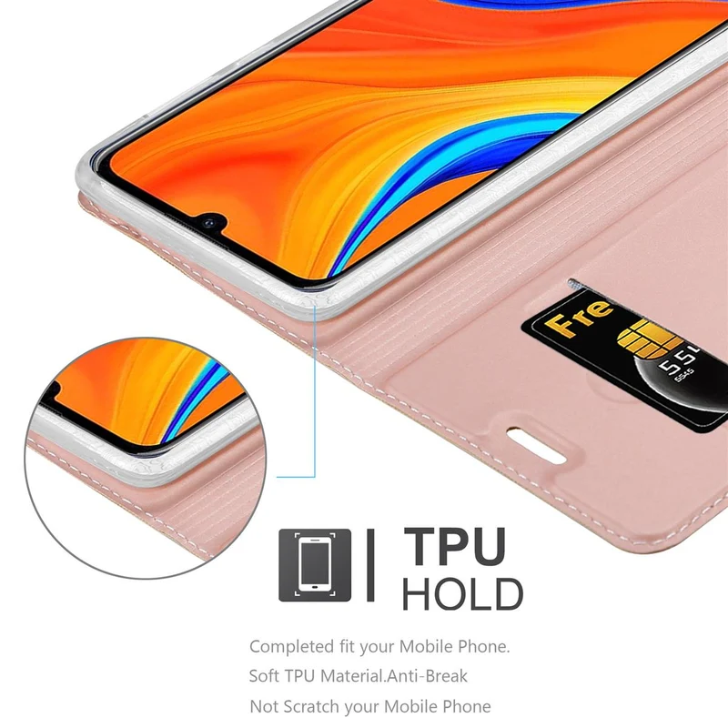 Cadorabo Hülle kompatibel mit Huawei Y6S Schutzhülle mit Magnetverschluss, Standfunktion und Kartenfach