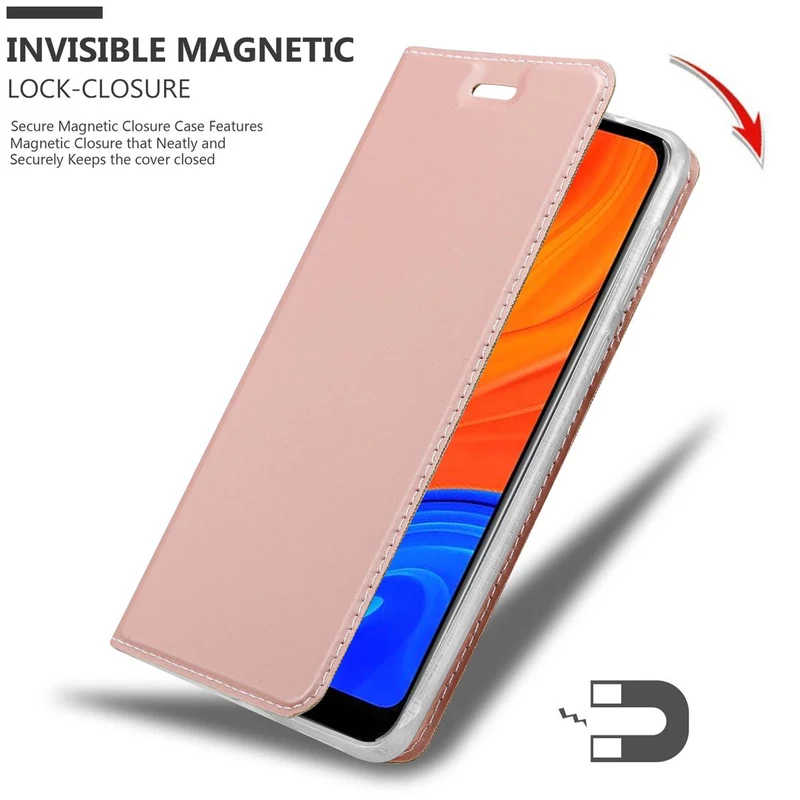 Cadorabo Hülle kompatibel mit Huawei Y6S Schutzhülle mit Magnetverschluss, Standfunktion und Kartenfach