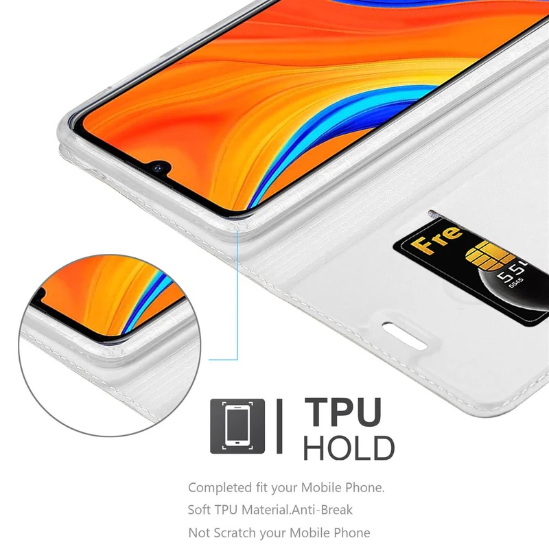 Cadorabo Hülle kompatibel mit Huawei Y6S Schutzhülle mit Magnetverschluss, Standfunktion und Kartenfach
