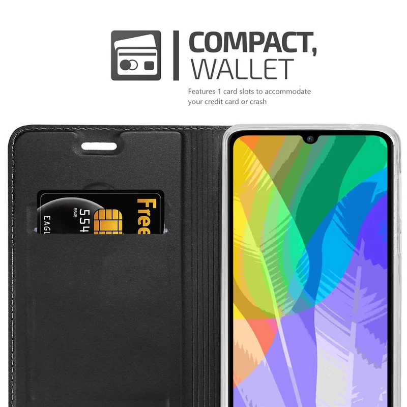Cadorabo Hülle kompatibel mit Huawei Y6P Schutzhülle mit Magnetverschluss, Standfunktion und Kartenfach