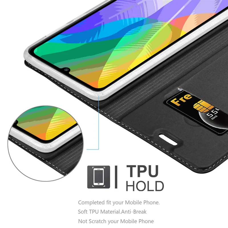 Cadorabo Hülle kompatibel mit Huawei Y6P Schutzhülle mit Magnetverschluss, Standfunktion und Kartenfach