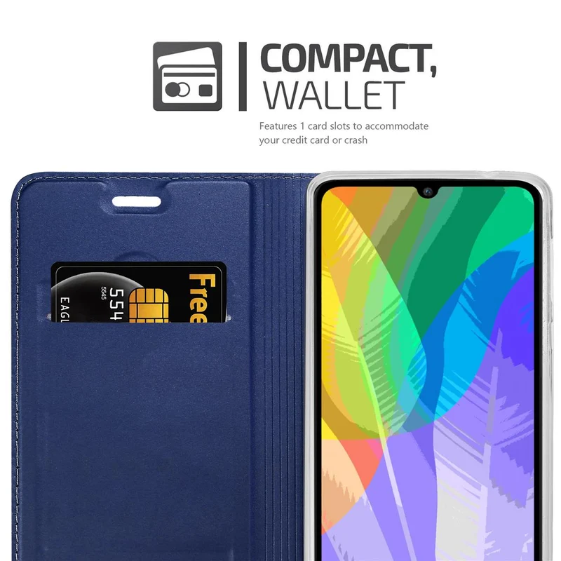 Cadorabo Hülle kompatibel mit Huawei Y6P Schutzhülle mit Magnetverschluss, Standfunktion und Kartenfach