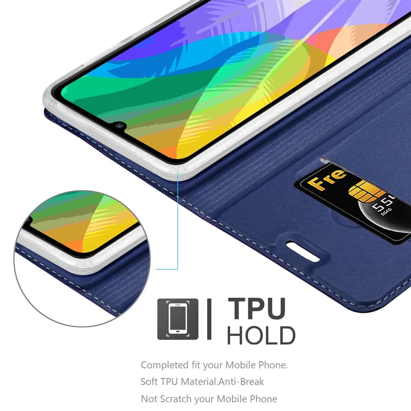 Cadorabo Hülle kompatibel mit Huawei Y6P Schutzhülle mit Magnetverschluss, Standfunktion und Kartenfach