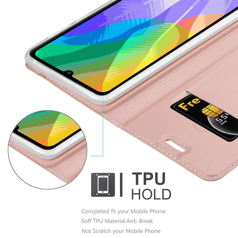 Cadorabo Hülle kompatibel mit Huawei Y6P Schutzhülle mit Magnetverschluss, Standfunktion und Kartenfach