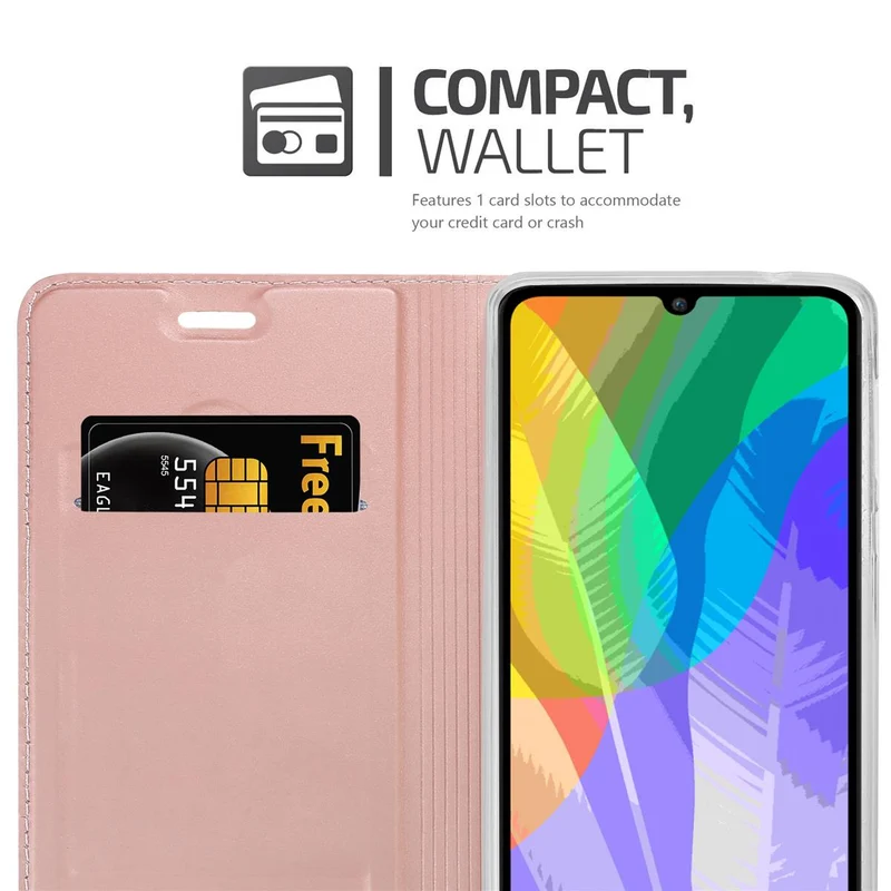 Cadorabo Hülle kompatibel mit Huawei Y6P Schutzhülle mit Magnetverschluss, Standfunktion und Kartenfach