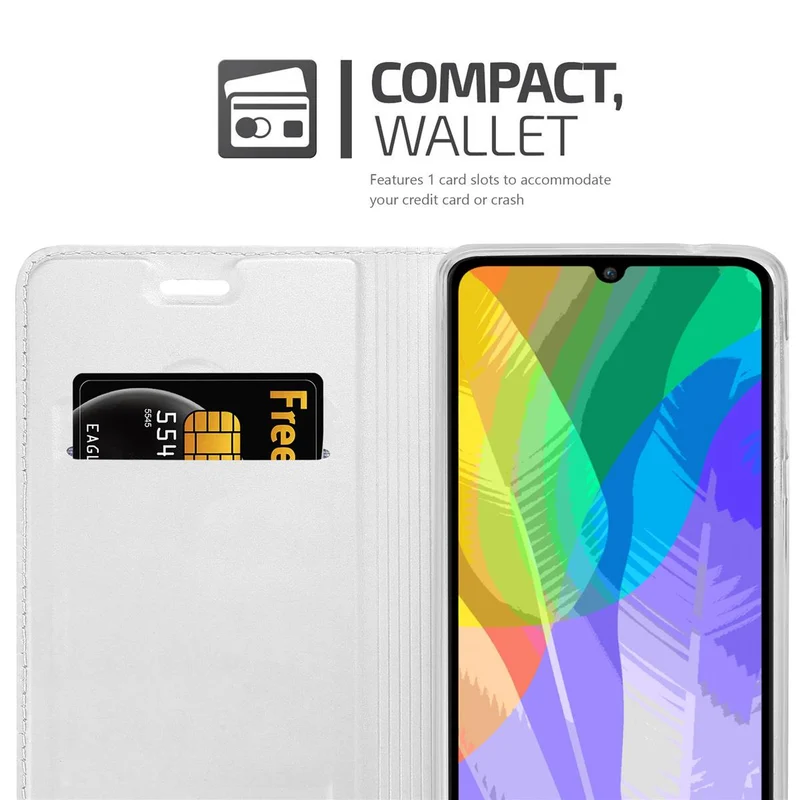 Cadorabo Hülle kompatibel mit Huawei Y6P Schutzhülle mit Magnetverschluss, Standfunktion und Kartenfach