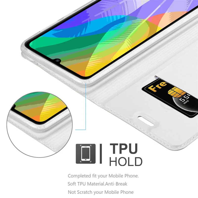 Cadorabo Hülle kompatibel mit Huawei Y6P Schutzhülle mit Magnetverschluss, Standfunktion und Kartenfach