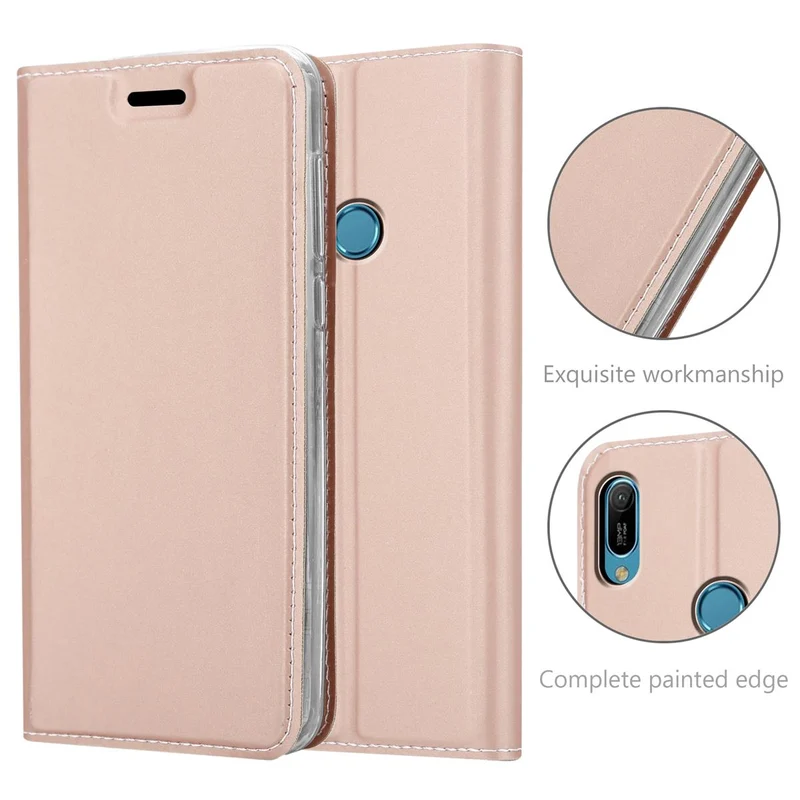 Cadorabo Hülle kompatibel mit Huawei Y6 2019 Schutzhülle mit Magnetverschluss, Standfunktion und Kartenfach