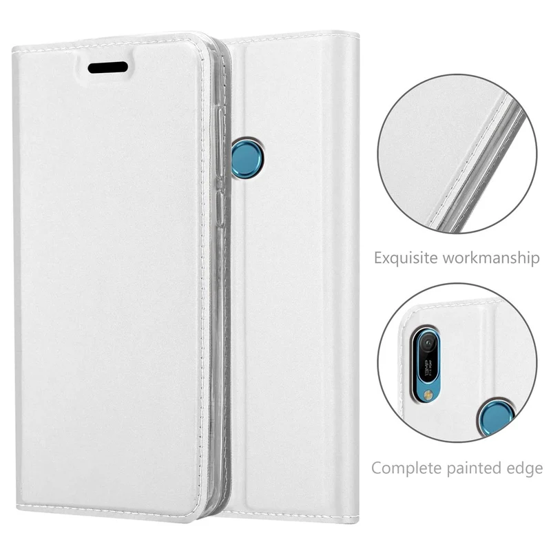 Cadorabo Hülle kompatibel mit Huawei Y6 2019 Schutzhülle mit Magnetverschluss, Standfunktion und Kartenfach