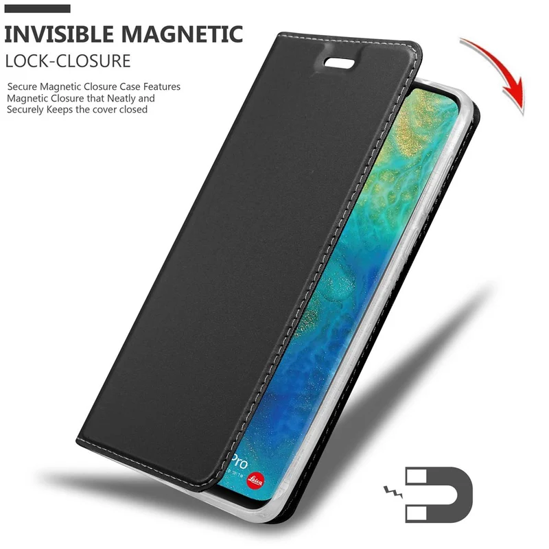 Cadorabo Hülle kompatibel mit Huawei MATE 20 PRO Schutzhülle mit Magnetverschluss, Standfunktion und Kartenfach