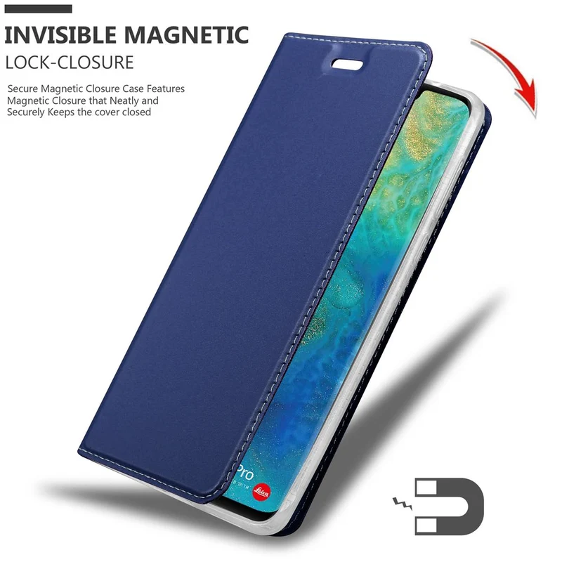 Cadorabo Hülle kompatibel mit Huawei MATE 20 PRO Schutzhülle mit Magnetverschluss, Standfunktion und Kartenfach