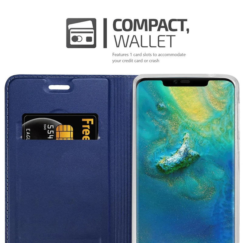 Cadorabo Hülle kompatibel mit Huawei MATE 20 PRO Schutzhülle mit Magnetverschluss, Standfunktion und Kartenfach