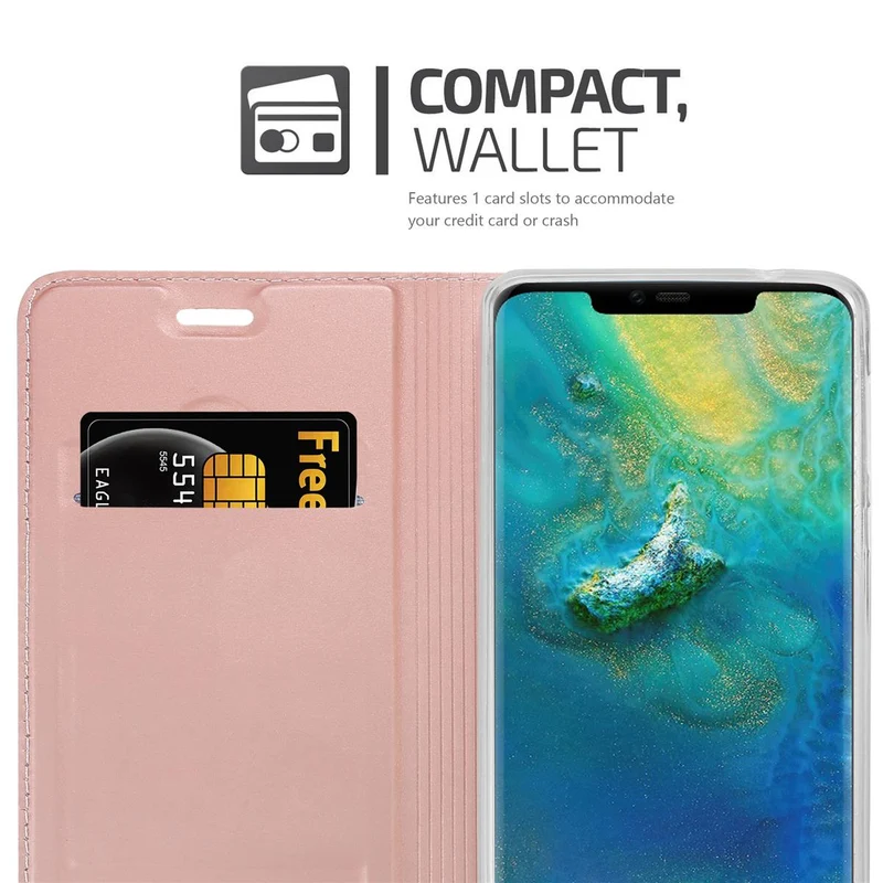 Cadorabo Hülle kompatibel mit Huawei MATE 20 PRO Schutzhülle mit Magnetverschluss, Standfunktion und Kartenfach