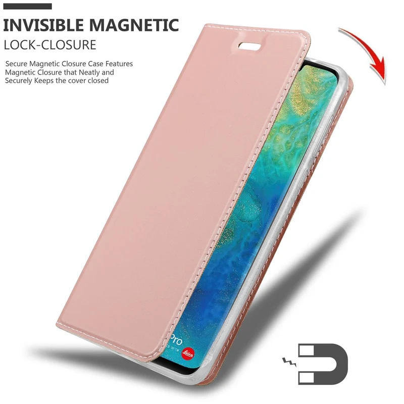 Cadorabo Hülle kompatibel mit Huawei MATE 20 PRO Schutzhülle mit Magnetverschluss, Standfunktion und Kartenfach