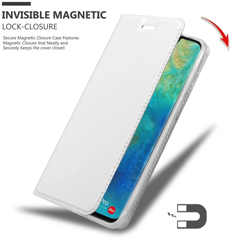 Cadorabo Hülle kompatibel mit Huawei MATE 20 PRO Schutzhülle mit Magnetverschluss, Standfunktion und Kartenfach