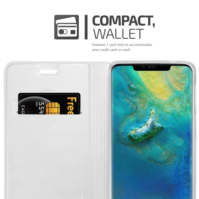 Cadorabo Hülle kompatibel mit Huawei MATE 20 PRO Schutzhülle mit Magnetverschluss, Standfunktion und Kartenfach