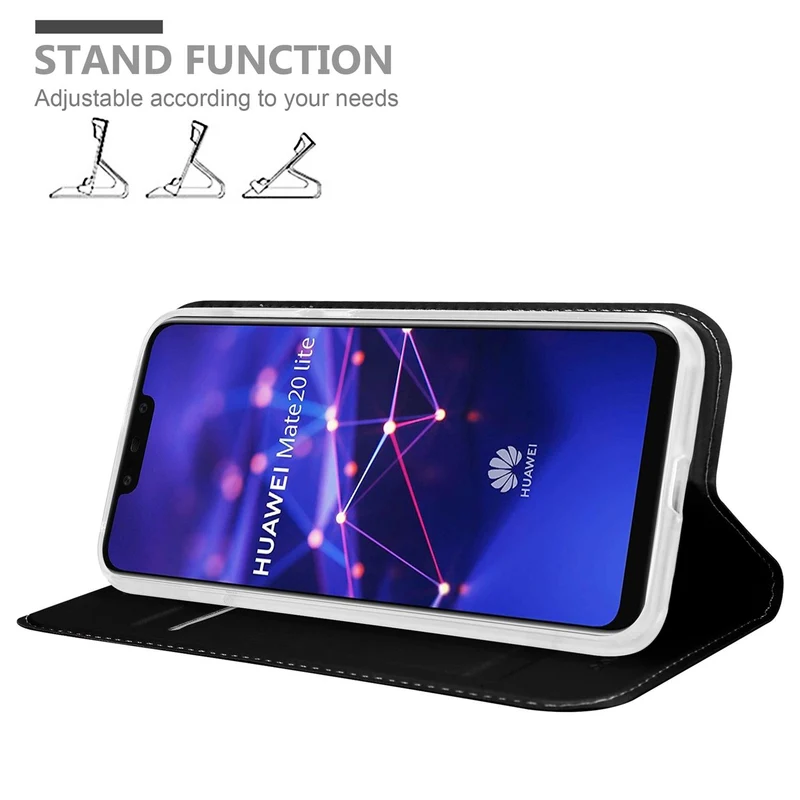 Cadorabo Hülle kompatibel mit Huawei MATE 20 LITE Schutzhülle mit Magnetverschluss, Standfunktion und Kartenfach