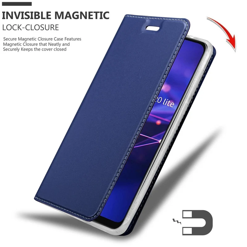 Cadorabo Hülle kompatibel mit Huawei MATE 20 LITE Schutzhülle mit Magnetverschluss, Standfunktion und Kartenfach
