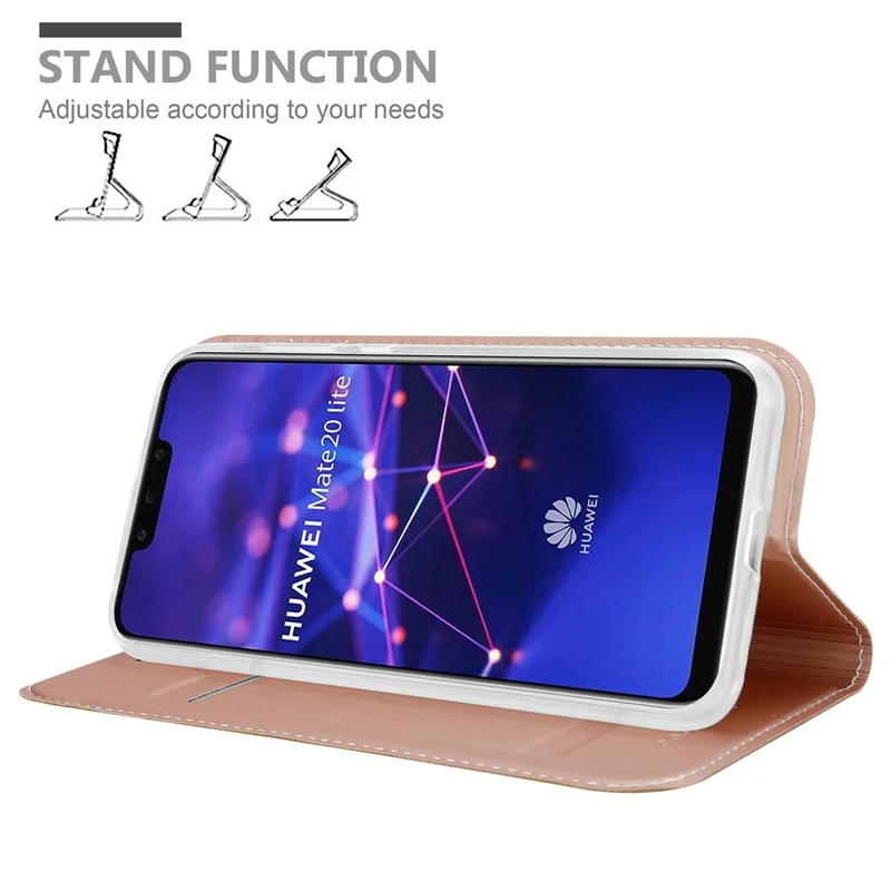 Cadorabo Hülle kompatibel mit Huawei MATE 20 LITE Schutzhülle mit Magnetverschluss, Standfunktion und Kartenfach