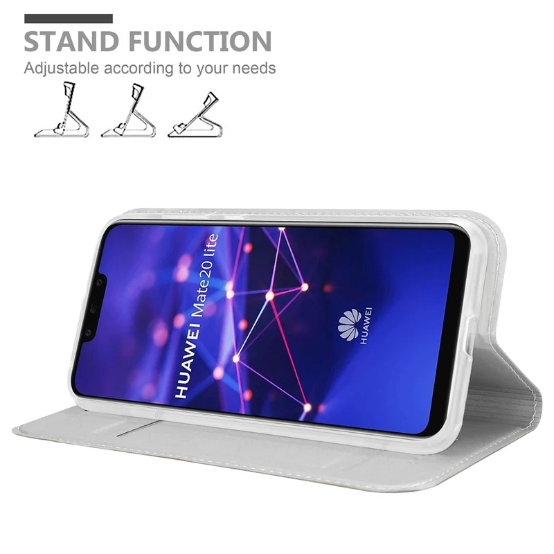 Cadorabo Hülle kompatibel mit Huawei MATE 20 LITE Schutzhülle mit Magnetverschluss, Standfunktion und Kartenfach
