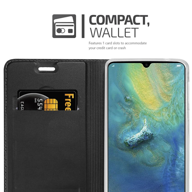 Cadorabo Hülle kompatibel mit Huawei MATE 20 Schutzhülle mit Magnetverschluss, Standfunktion und Kartenfach