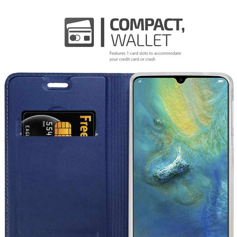 Cadorabo Hülle kompatibel mit Huawei MATE 20 Schutzhülle mit Magnetverschluss, Standfunktion und Kartenfach