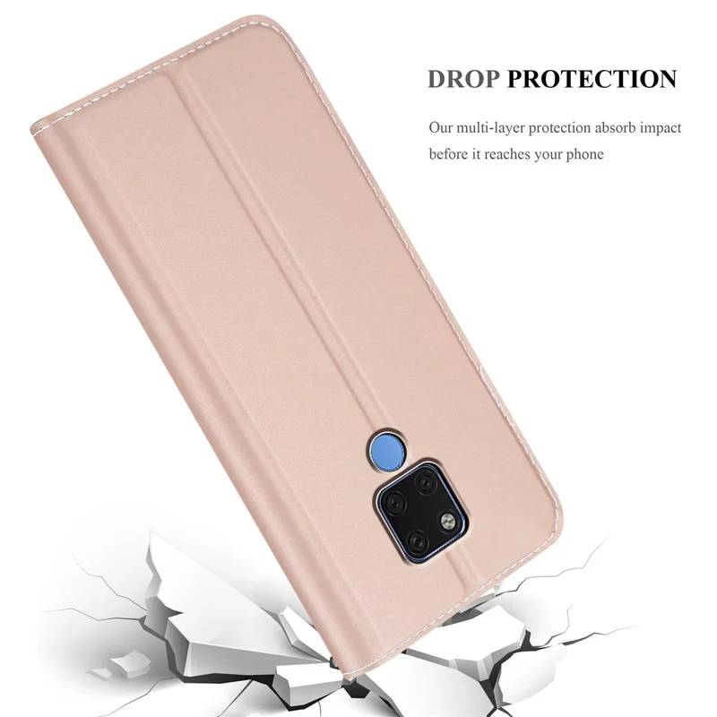 Cadorabo Hülle kompatibel mit Huawei MATE 20 Schutzhülle mit Magnetverschluss, Standfunktion und Kartenfach