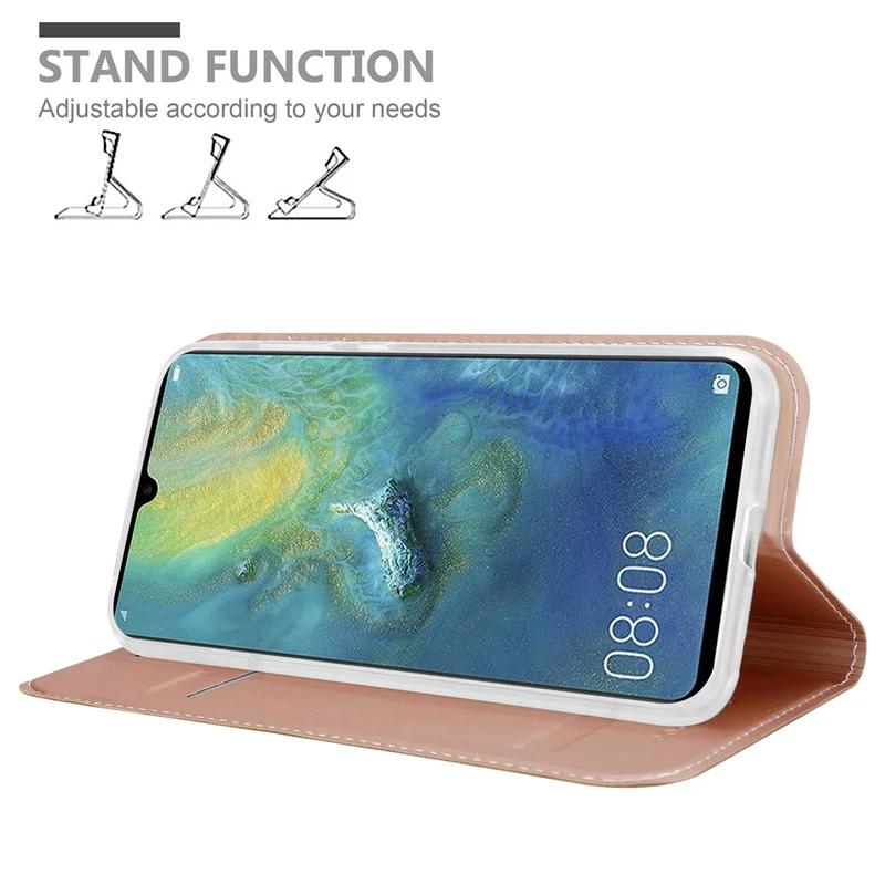 Cadorabo Hülle kompatibel mit Huawei MATE 20 Schutzhülle mit Magnetverschluss, Standfunktion und Kartenfach