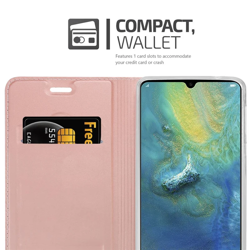 Cadorabo Hülle kompatibel mit Huawei MATE 20 Schutzhülle mit Magnetverschluss, Standfunktion und Kartenfach