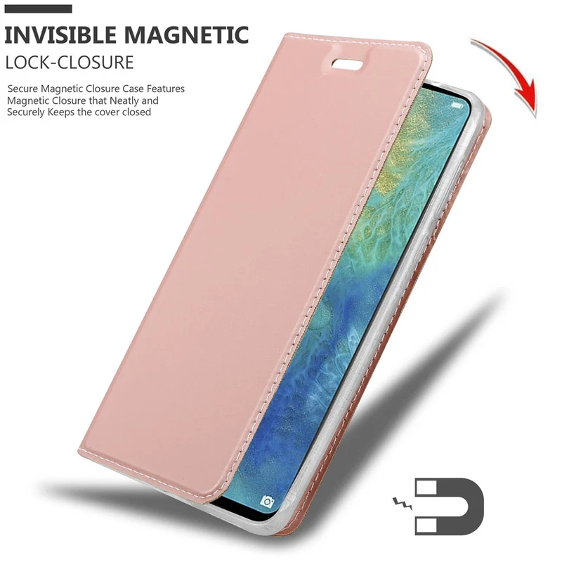 Cadorabo Hülle kompatibel mit Huawei MATE 20 Schutzhülle mit Magnetverschluss, Standfunktion und Kartenfach
