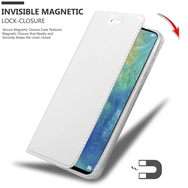 Cadorabo Hülle kompatibel mit Huawei MATE 20 Schutzhülle mit Magnetverschluss, Standfunktion und Kartenfach