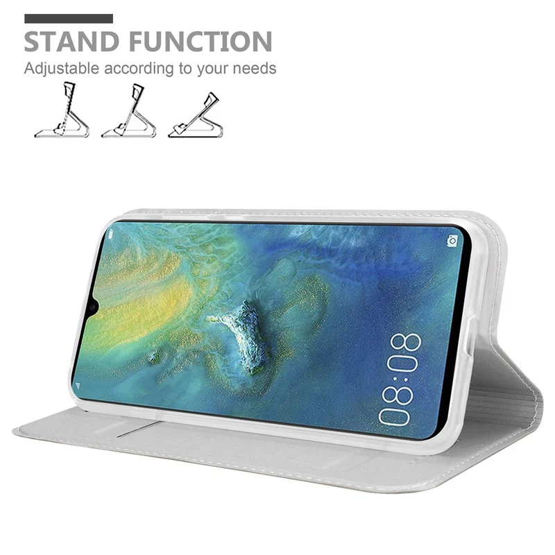 Cadorabo Hülle kompatibel mit Huawei MATE 20 Schutzhülle mit Magnetverschluss, Standfunktion und Kartenfach