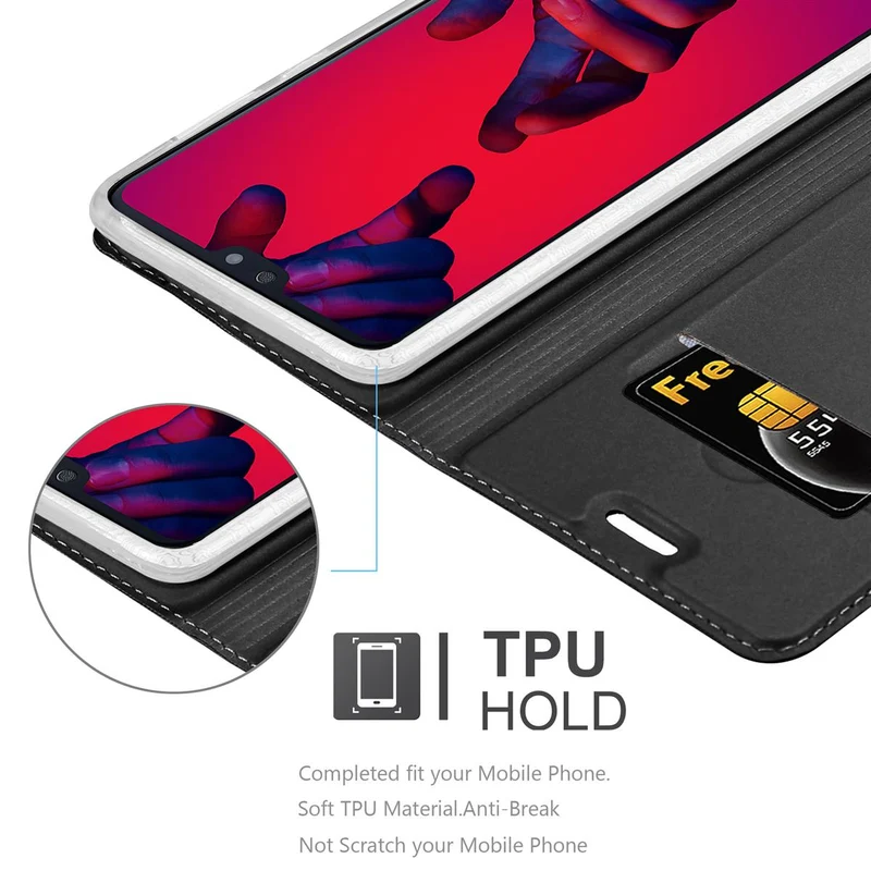 Cadorabo Hülle kompatibel mit Huawei P20 PRO / P20 PLUS Schutzhülle mit Magnetverschluss, Standfunktion und Kartenfach