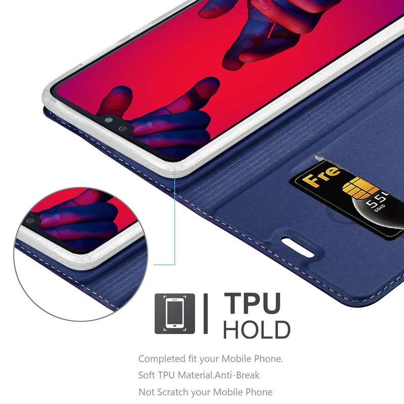 Cadorabo Hülle kompatibel mit Huawei P20 PRO / P20 PLUS Schutzhülle mit Magnetverschluss, Standfunktion und Kartenfach
